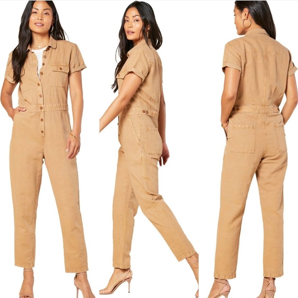 Outerknown S.E.A. Suit S Sand Brown Organic Cotton Linen Jumpsuit Coveralls XS